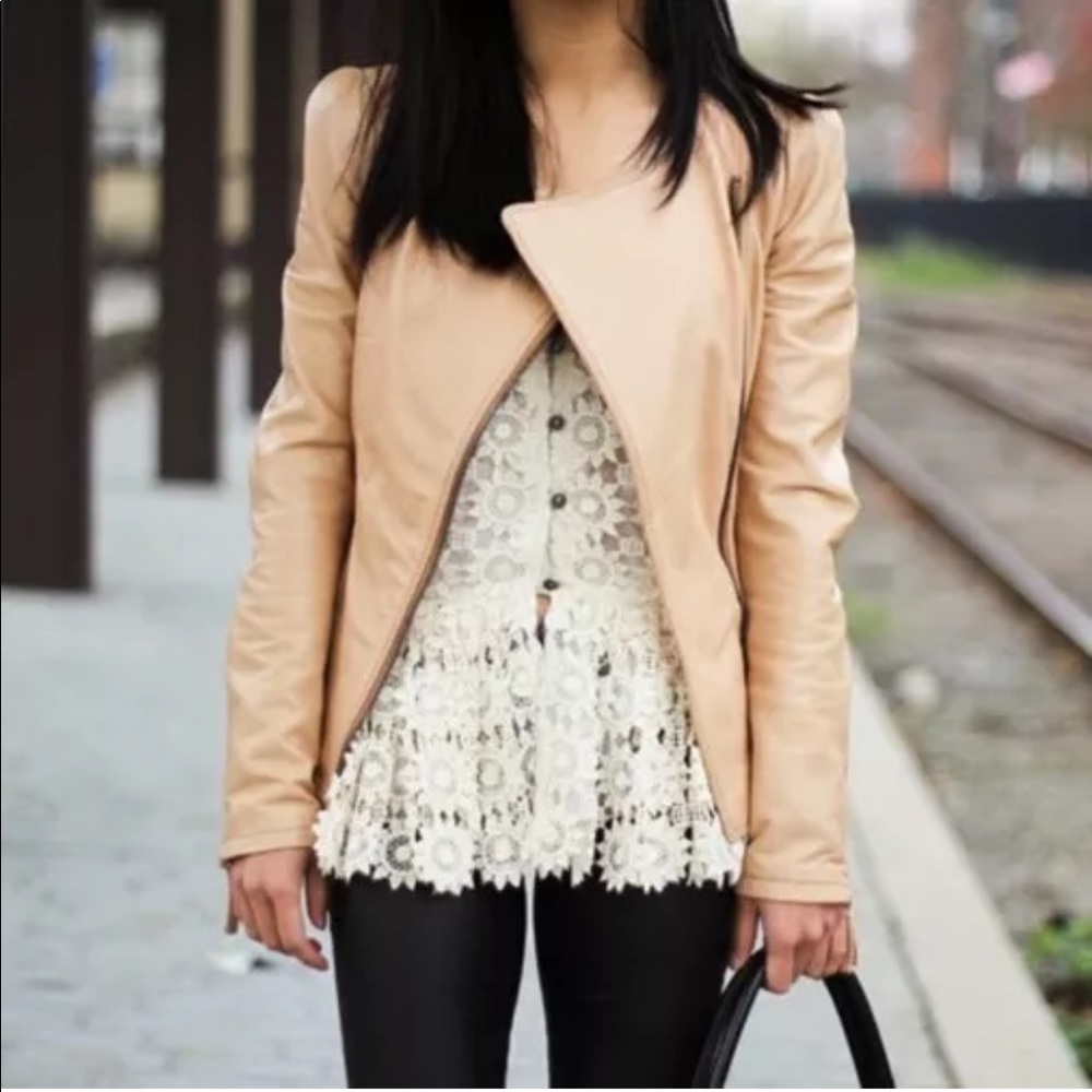 NWT Charlotte Russe peplum faux leather jacket Zar